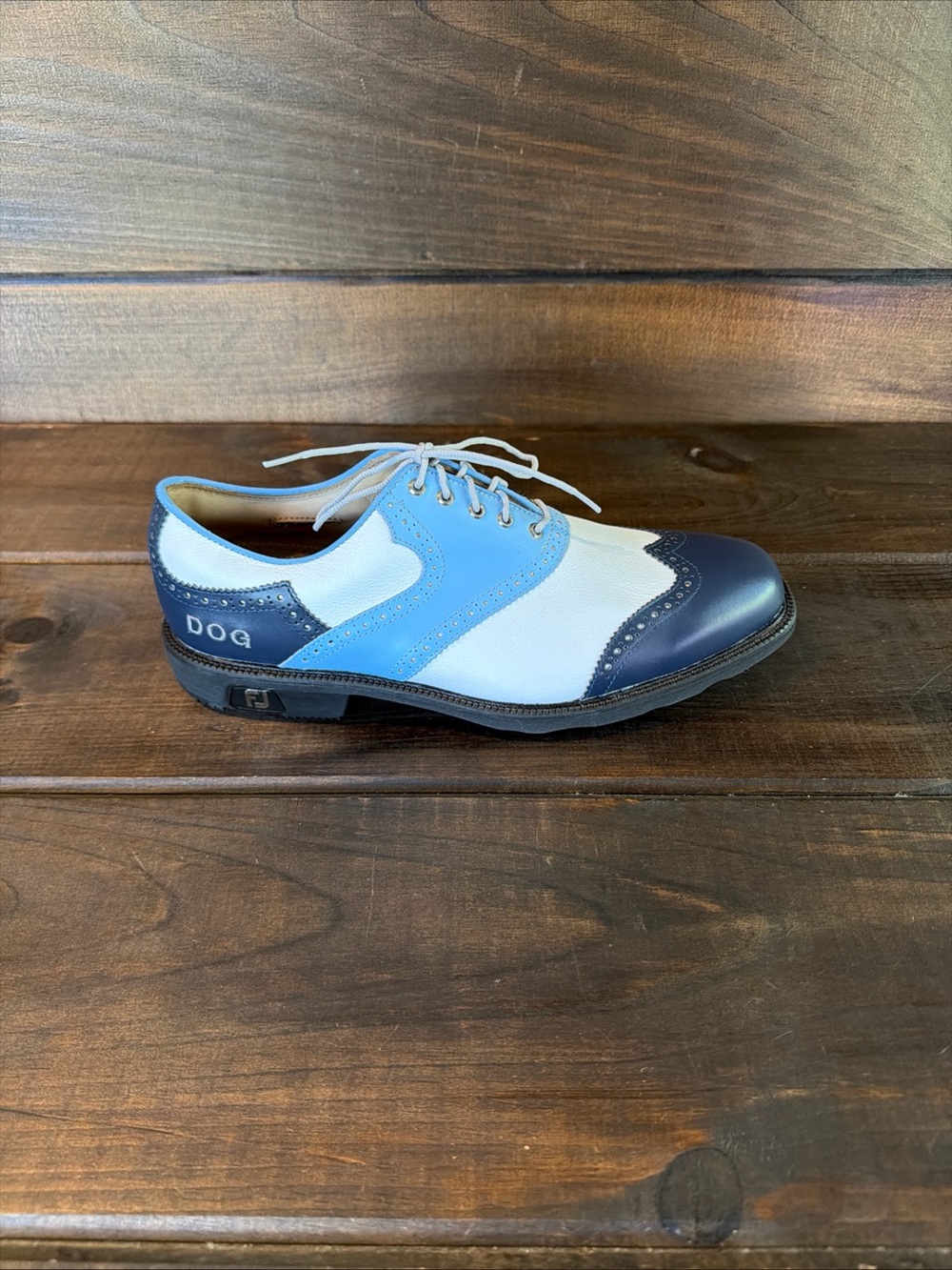 NEW FootJoy Icon Rare Navy Blue White Leather Golf Shoes Men Size 9.5 M